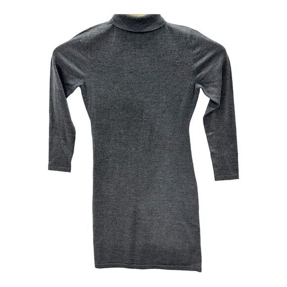 Garnet Hill Dress Womens Small Gray Merino Wool Turtleneck Sweater Classic - Picture 2 of 6